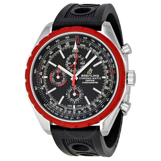 Breitling, Chronomatic 1461 Mechanical Black Dial Black Rubber Men's Watch
