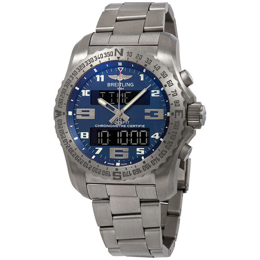 Breitling, Cockpit B50 Blue Dial Titanium Quartz Men's Watch EB501019/C904TI