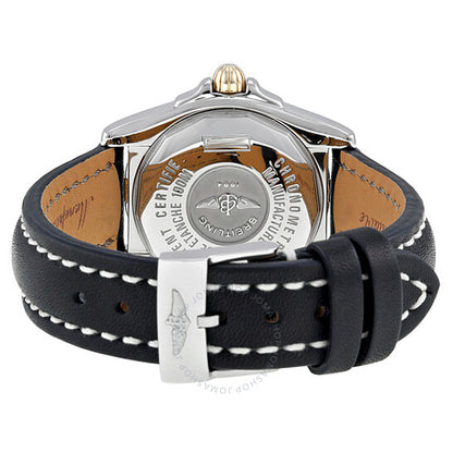 Breitling, Cockpit Lady Diamond Black Dial Black Leather Watch