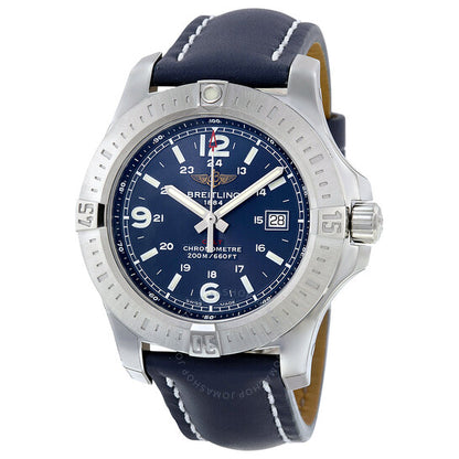 Breitling, Colt Blue Dial Blue Leather Men's Watch A7438811-C907BLLT