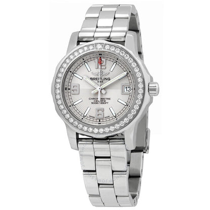 Breitling, Colt II Quartz Diamond Silver Dial Ladies Watch