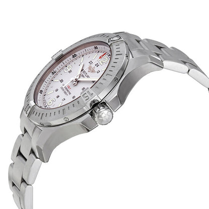 ساعة بريتلينج كولت للرجال بمينا فضي من الفولاذ المقاوم للصدأ