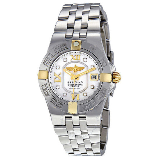 Breitling, Galactic 30 Mother Of Pearl Diamond Dial Ladies Watch