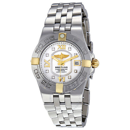 Breitling, Galactic 30 Mother Of Pearl Diamond Dial Ladies Watch
