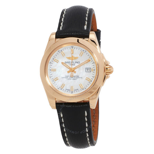 ساعة بريتلينغ جالاكتيك 32 الأنيقة الأوتوماتيكية للسيدات بمينا من عرق اللؤلؤ الأبيض