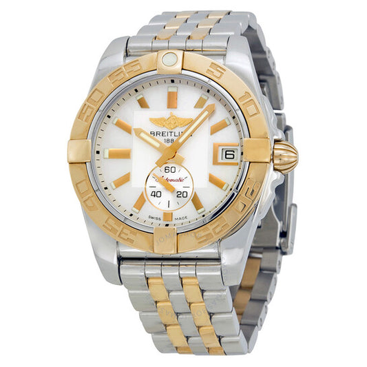 ساعة بريتلينج جالاكتيك 36 أوتوماتيكية بمينا من عرق اللؤلؤ، مصنوعة من الفولاذ المقاوم للصدأ والذهب عيار 18 قيراطًا C3733012-A724TT