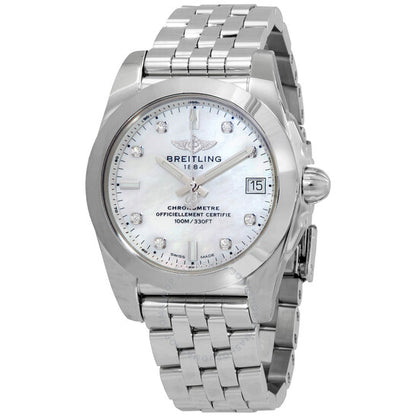 ساعة بريتلينج جالاكتيك 36 كوارتز كرونومتر مرصعة بالألماس للسيدات