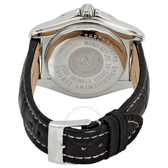 Breitling, Galactic 41 Black Dial Black Leather Men's Watch