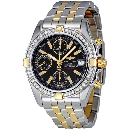 Breitling, Galactic Chronograph Black Dial Diamond Bezel Automatic Men's Watch B13358LA-B974TT