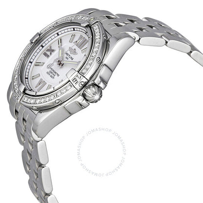 ساعة بريتلينج جالاكتيك النسائية الفضية المرصعة بالألماس A7135653-G649SS