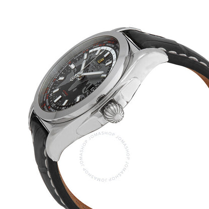 Breitling, Galactic Unitime Black Leather Men's Watch WB3510U4-BD94BKCD