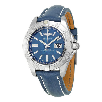 Breitling, Galatic 41 Blue Dial Blue Leather Men's Watch