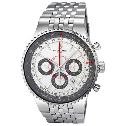 Breitling, Montbrillant 47 Chronograph White Dial Men's Watch A23351A6-G741SS