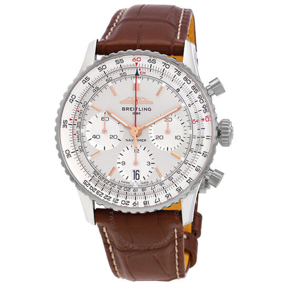 Breitling, Navitime Chronograph Automatic Chronometer Silver Dial Men's Watch