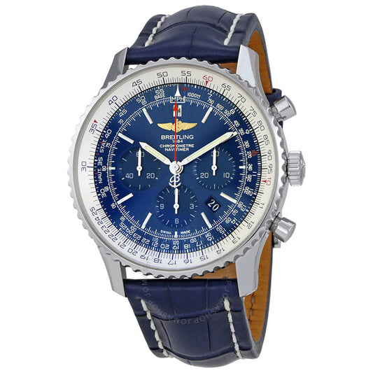 Breitling, Navitimer 01 Blue Dial Men's Chronograph Crocodile Leather Watch