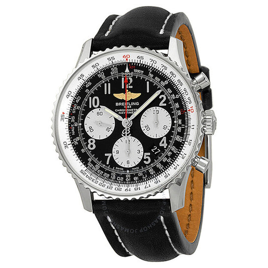 Breitling, Navitimer 01 Chronograph Automatic Black Dial Black Leather Men's Watch AB012012-BB02BKLT