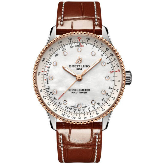 بريتلينغ، ساعة نافيتايمر 36 أوتوماتيكية مرصعة بالألماس للسيدات