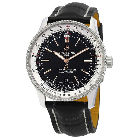 بريتلينج، ساعة نافيتايمر أوتوماتيكية كرونومتر 41 مم للرجال بمينا أسود