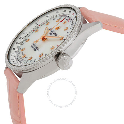 ساعة بريتلينج نافيتايمر أوتوماتيكية كرونومتر مرصعة بالألماس للسيدات