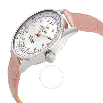 ساعة بريتلينج نافيتايمر أوتوماتيكية كرونومتر مرصعة بالألماس للسيدات