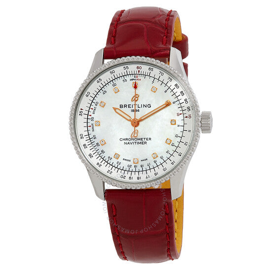 Breitling, Navitimer Automatic Chronometer Diamond White Dial Ladies Watch