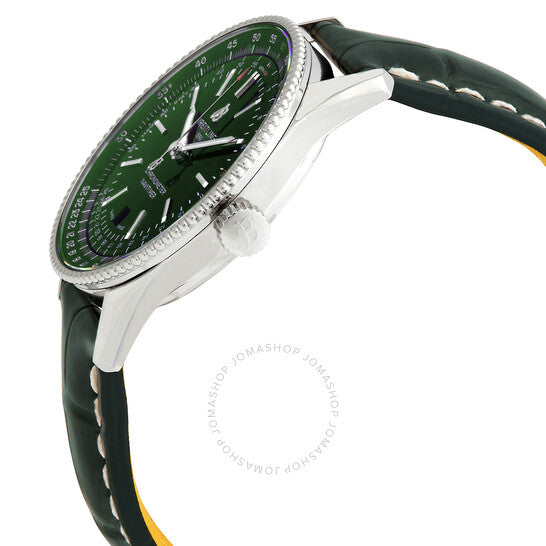 ساعة بريتلينج نافيتايمر أوتوماتيكية كرونومتر بمينا أخضر للرجال