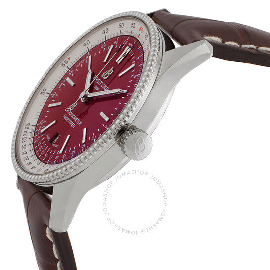 ساعة بريتلينج نافيتايمر أوتوماتيكية كرونومتر بمينا أحمر للرجال