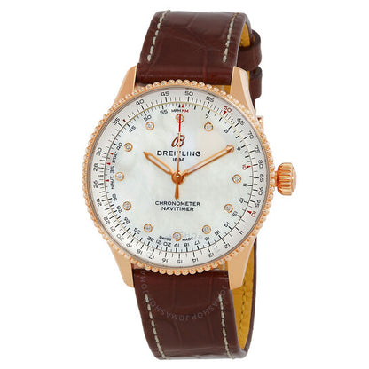 Breitling, Navitimer 36mm Automatic Mother of Pearl Diamond Ladies Watch