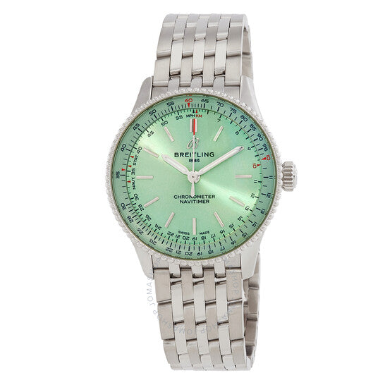 ساعة بريتلينج نافيتايمر أوتوماتيكية للسيدات بمينا أخضر