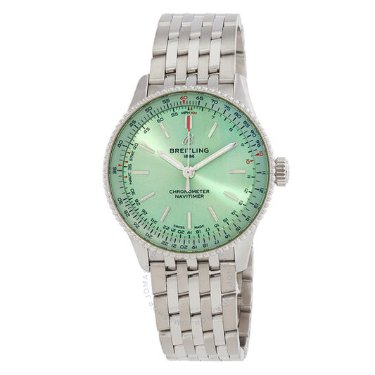 ساعة بريتلينج نافيتايمر أوتوماتيكية للسيدات بمينا أخضر