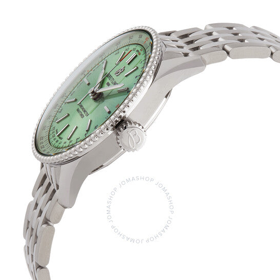 ساعة بريتلينج نافيتايمر أوتوماتيكية للسيدات بمينا أخضر