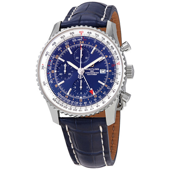 ساعة بريتلينغ نافيتايمر كرونوغراف أوتوماتيكية للرجال بمينا أزرق