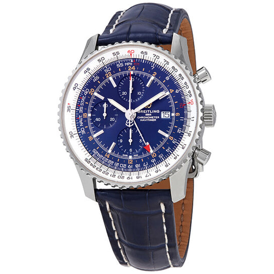 ساعة بريتلينغ نافيتايمر كرونوغراف أوتوماتيكية للرجال بمينا أزرق