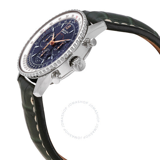 ساعة بريتلينغ نافيتايمر كرونوغراف أوتوماتيكية للرجال بمينا أزرق