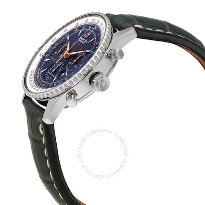 ساعة بريتلينغ نافيتايمر كرونوغراف أوتوماتيكية للرجال بمينا أزرق