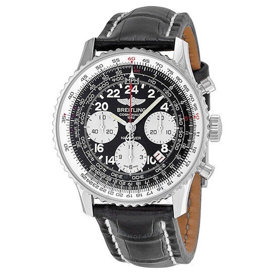Breitling, Navitimer Cosmonaute Black Dial Leather Men's Watch