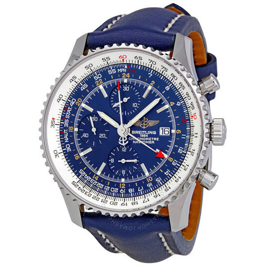 Breitling, Navitimer World Chronograph Automatic Blue Dial Men's Watch A2432212-C561BLLT
