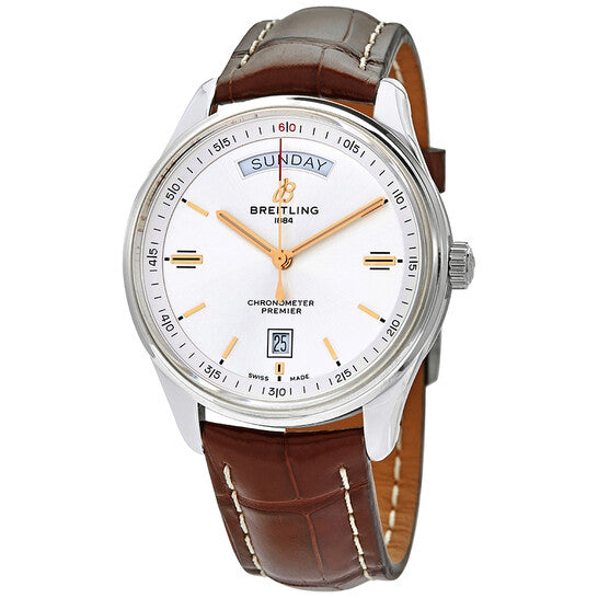 ساعة بريتلينج بريمير أوتوماتيك كرونومتر للرجال بمينا فضي