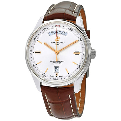 ساعة بريتلينج بريمير أوتوماتيك كرونومتر للرجال بمينا فضي