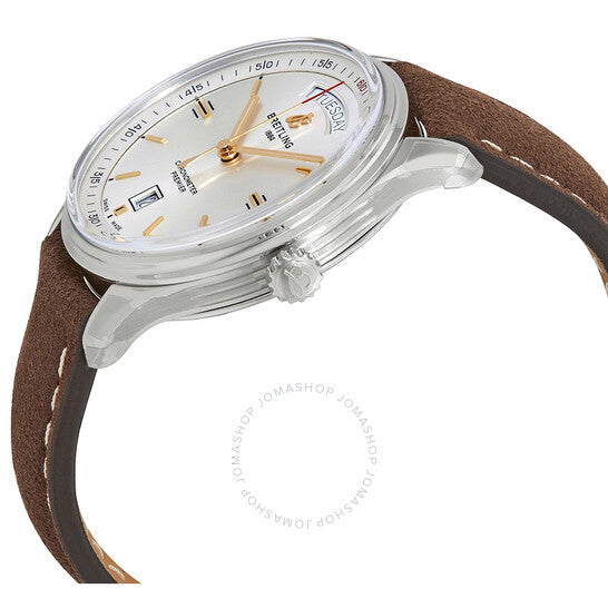 ساعة بريتلينج بريمير أوتوماتيك كرونومتر للرجال بمينا فضي