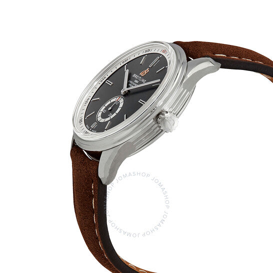 ساعة بريتلينج بريميير أوتوماتيك للرجال بمينا رمادي