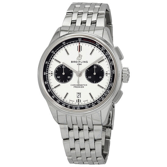 Breitling, Premier Chronograph Automatic Chronometer Silver Dial Men's Watch