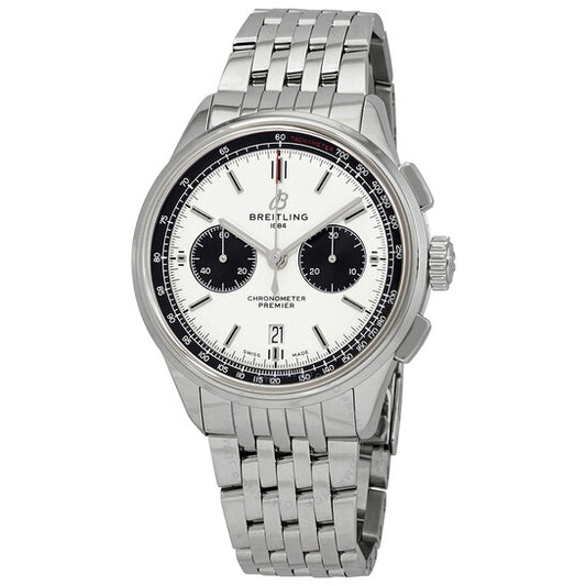 Breitling, Premier Chronograph Automatic Chronometer Silver Dial Men's Watch