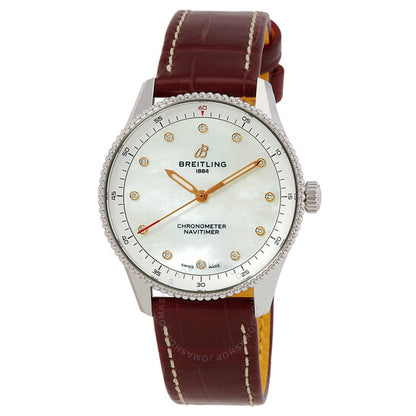 Breitling, Quartz Mother Of Pearl 32mm Diamond Ladies Watch