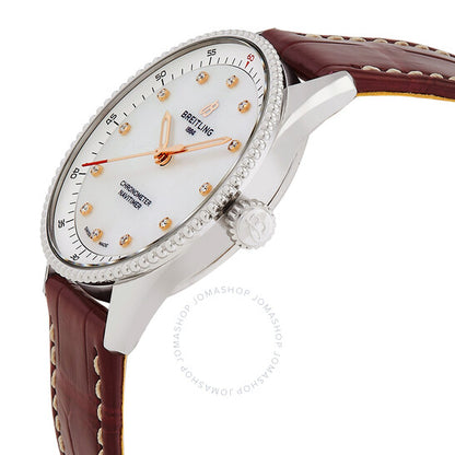 Breitling, Quartz Mother Of Pearl 32mm Diamond Ladies Watch