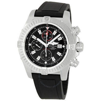 Breitling, Super Avenger Black Dial Rubber Strap Men's Watch