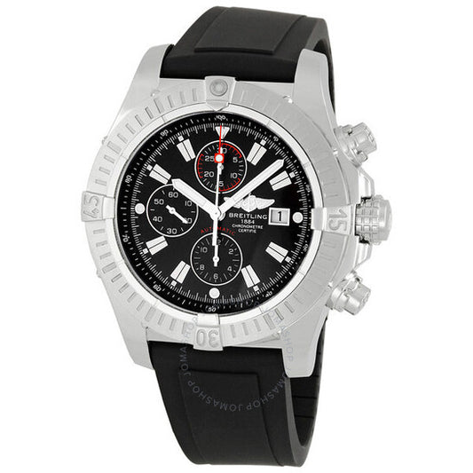 Breitling, Super Avenger Black Dial Rubber Strap Men's Watch