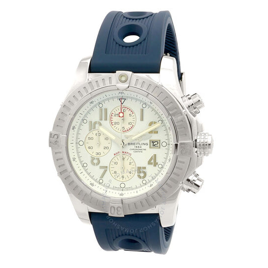 ساعة بريتلينج سوبر أفينجر كرونوغراف أوتوماتيكية كرونومتر بمينا أبيض للرجال