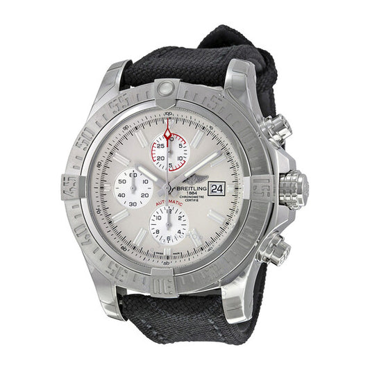 Breitling, Super Avenger II Chronograph Stratus Silver Dial Black Fabric Men's Watch A1337111-G779BKFT