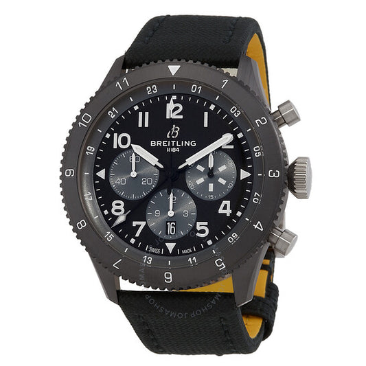 Breitling, Super AVI B04 Chronograph GMT Mosquito Night Fighter Automatic Black Dial Men's Watch